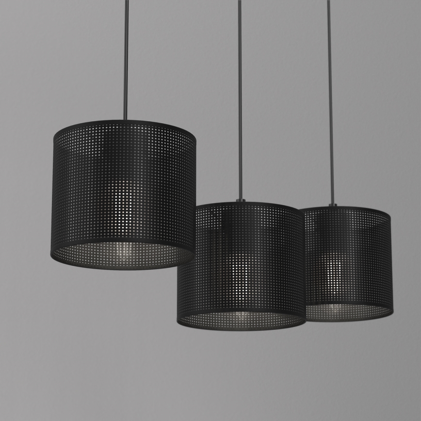 Candelabro suspenso LOFT SHADE 3xE27/60W/230V preto