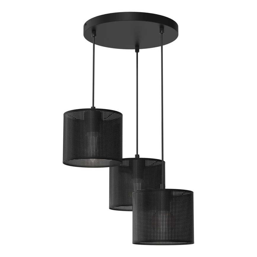 Candelabro suspenso LOFT SHADE 3xE27/60W/230V preto