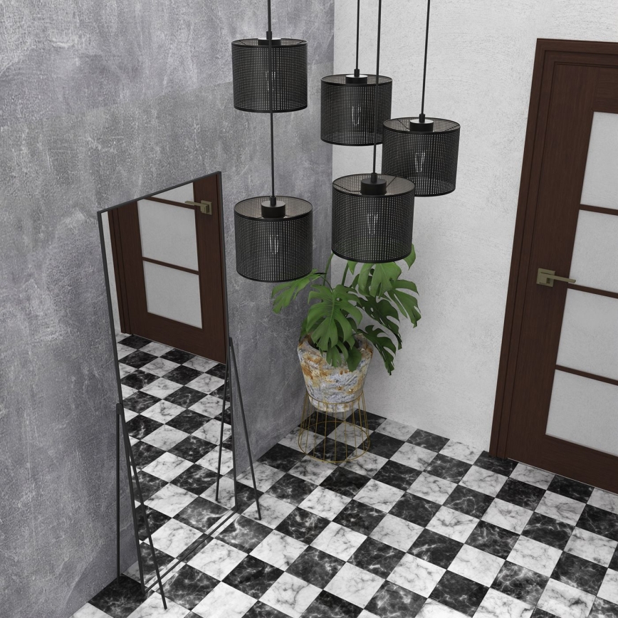 Candelabro suspenso LOFT SHADE 5xE27/60W/230V preto