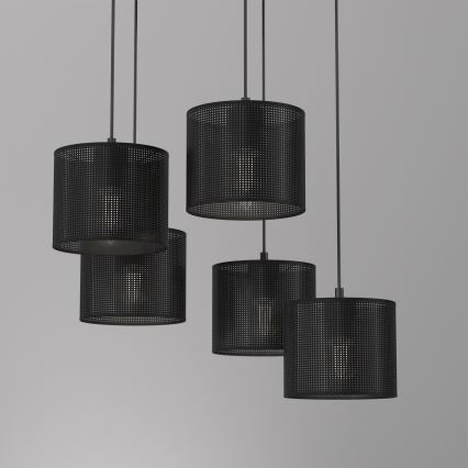Candelabro suspenso LOFT SHADE 5xE27/60W/230V preto