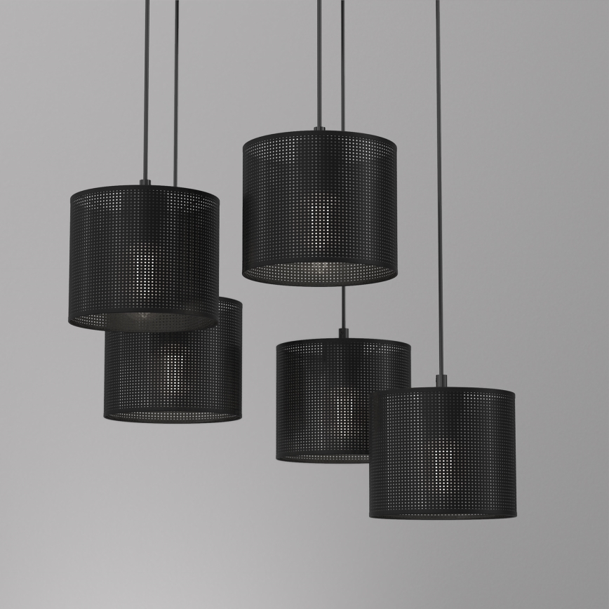 Candelabro suspenso LOFT SHADE 5xE27/60W/230V preto