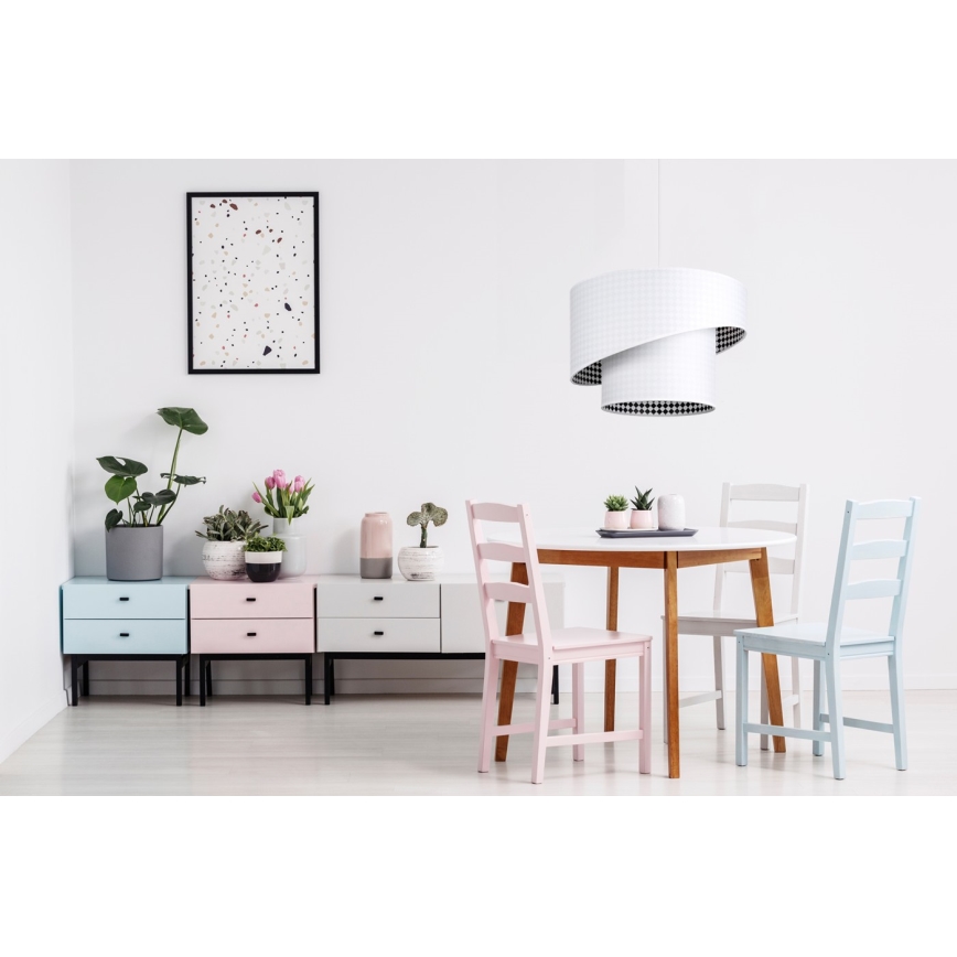 Candelabro suspenso LORI 1xE27/60W/230V Branco