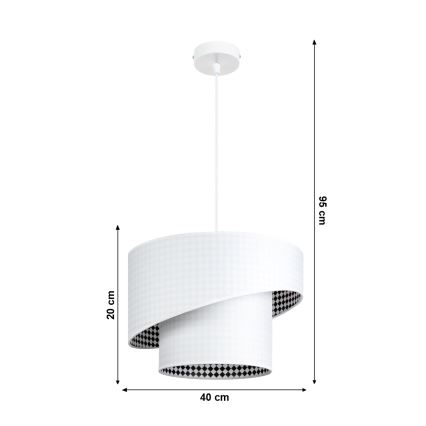 Candelabro suspenso LORI 1xE27/60W/230V Branco