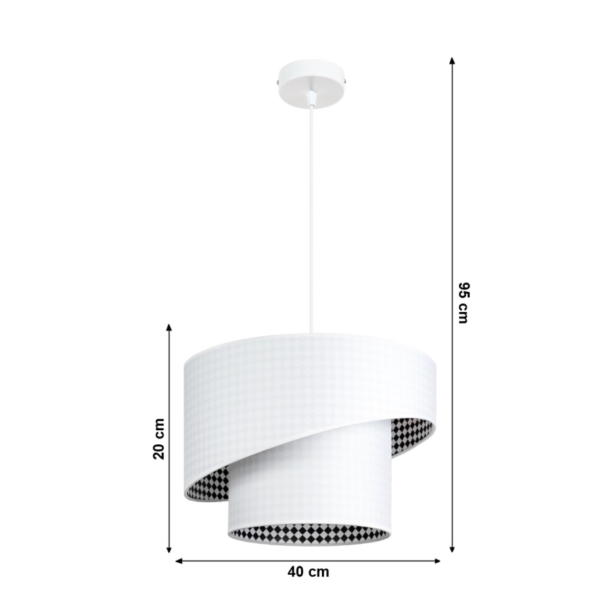 Candelabro suspenso LORI 1xE27/60W/230V Branco