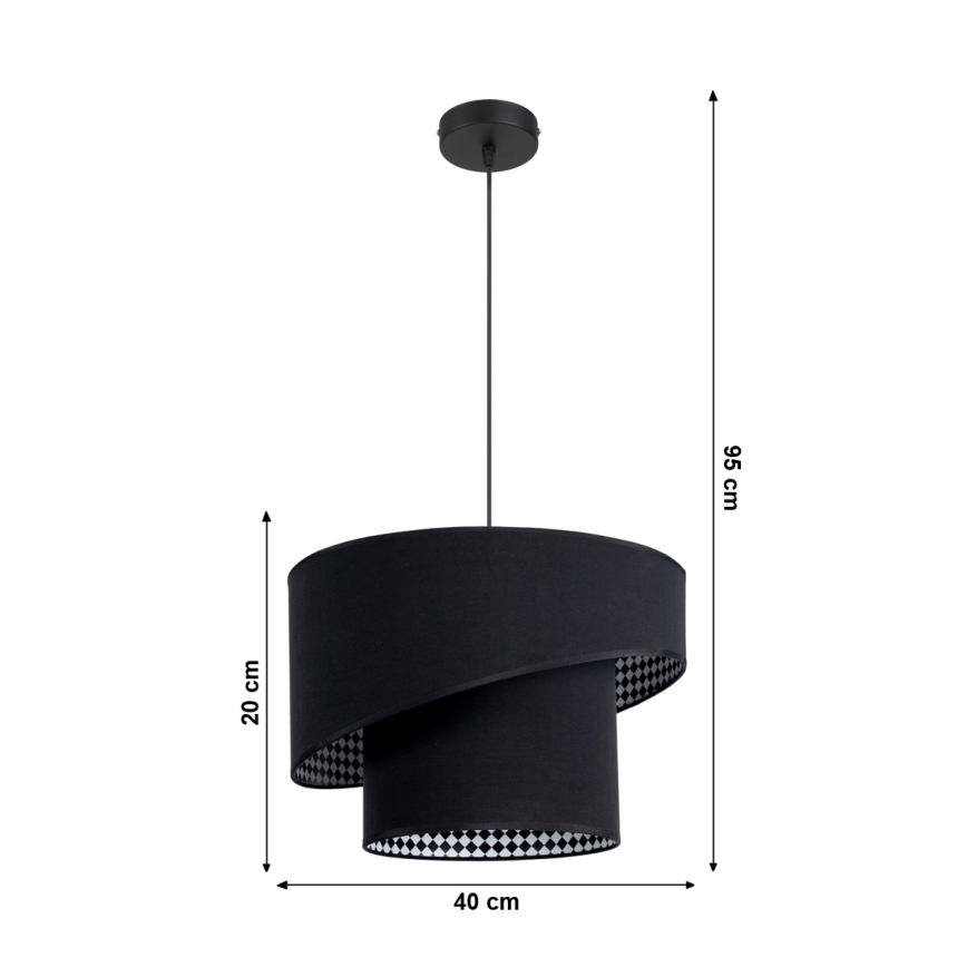 Candelabro suspenso LORI 1×E27/60W/230V Preto