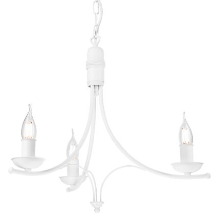 Candelabro suspenso LUCY 3xE14/60W/230V branco