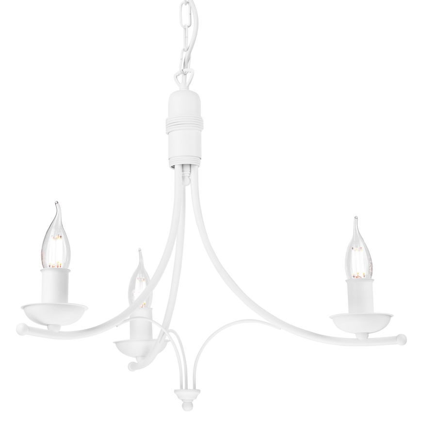 Candelabro suspenso LUCY 3xE14/60W/230V branco