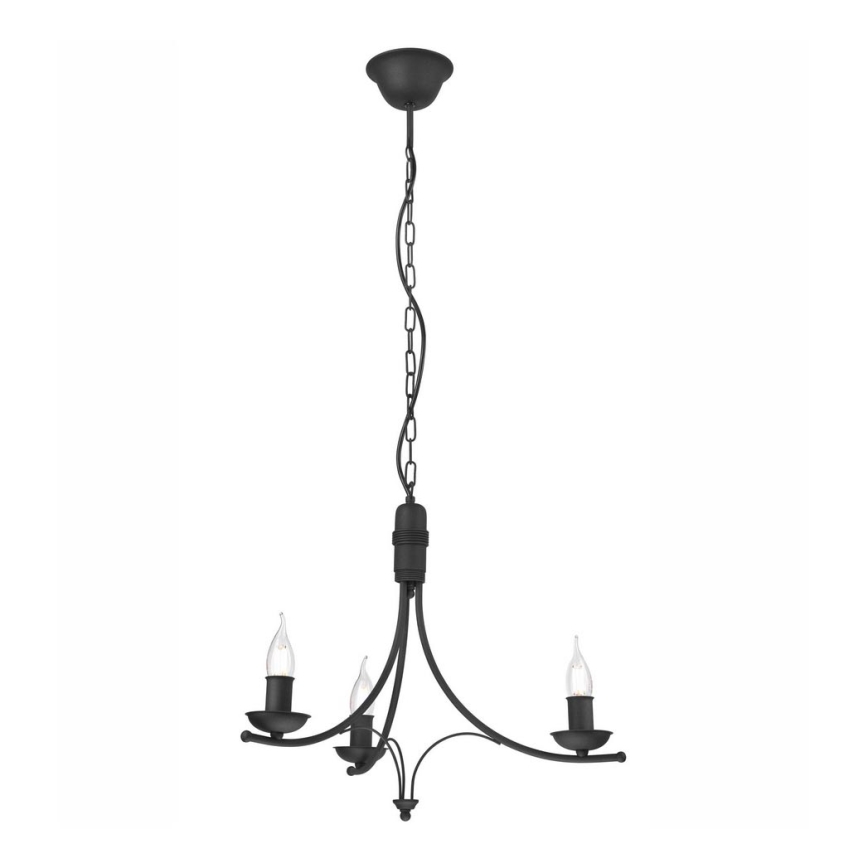 Candelabro suspenso LUCY 3xE14/60W/230V preto