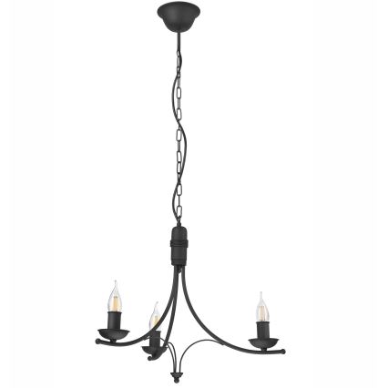 Candelabro suspenso LUCY 3xE14/60W/230V preto