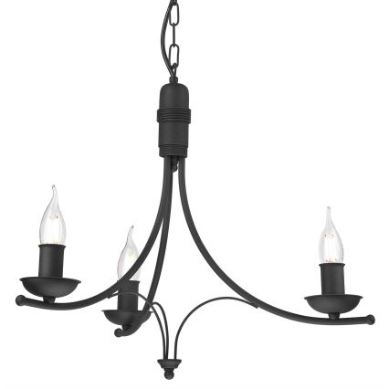 Candelabro suspenso LUCY 3xE14/60W/230V preto