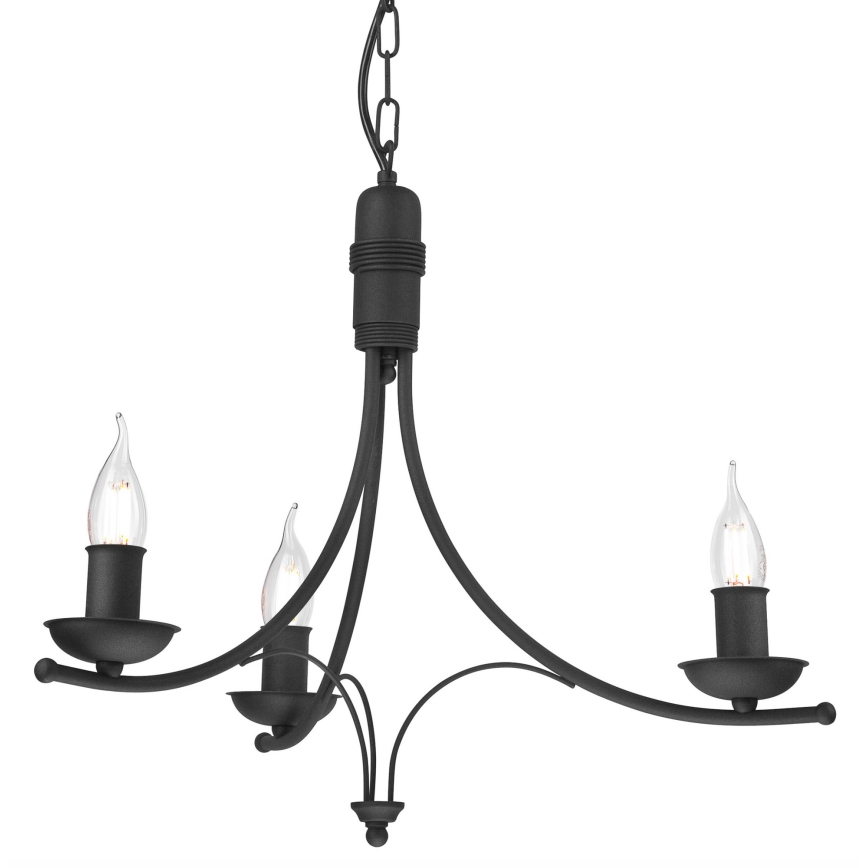 Candelabro suspenso LUCY 3xE14/60W/230V preto