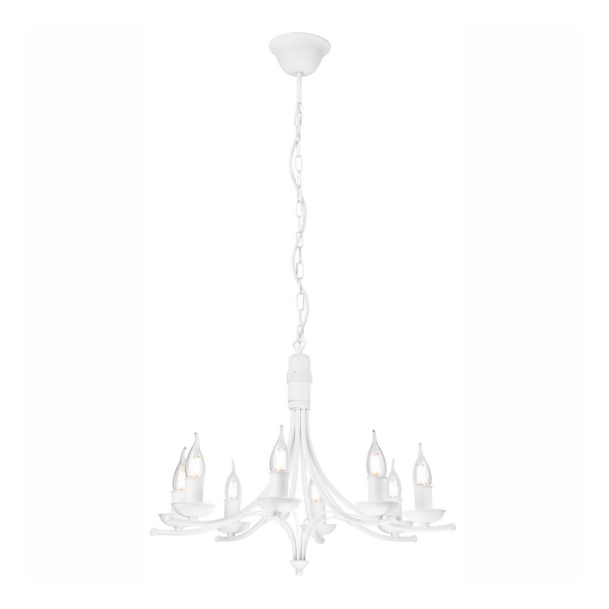 Candelabro suspenso LUCY 8xE14/60W/230V branco