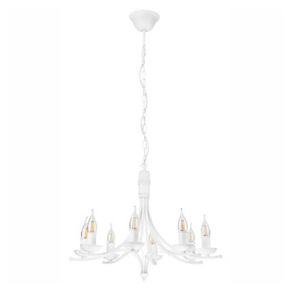 Candelabro suspenso LUCY 8xE14/60W/230V branco
