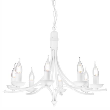 Candelabro suspenso LUCY 8xE14/60W/230V branco