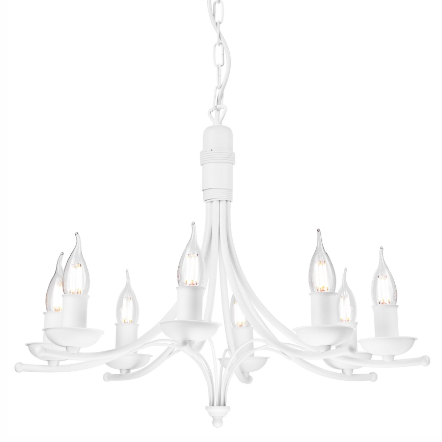 Candelabro suspenso LUCY 8xE14/60W/230V branco