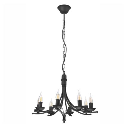 Candelabro suspenso LUCY 8xE14/60W/230V preto