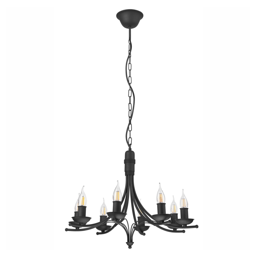 Candelabro suspenso LUCY 8xE14/60W/230V preto