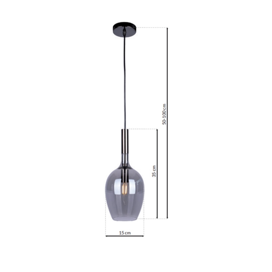 Candelabro suspenso LUGANO 1xE14/40W/230V cinzento