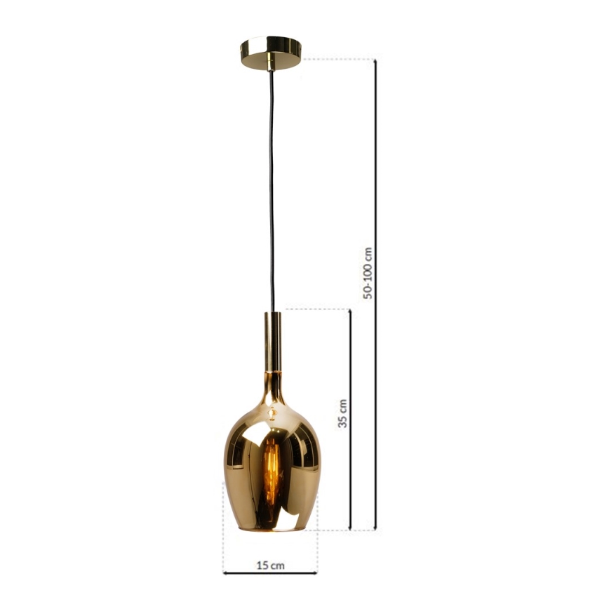 Candelabro suspenso LUGANO 1xE14/40W/230V dourado