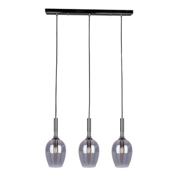 Candelabro suspenso LUGANO 3xE14/40W/230V cinzento