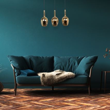 Candelabro suspenso LUGANO 3xE14/40W/230V dourado