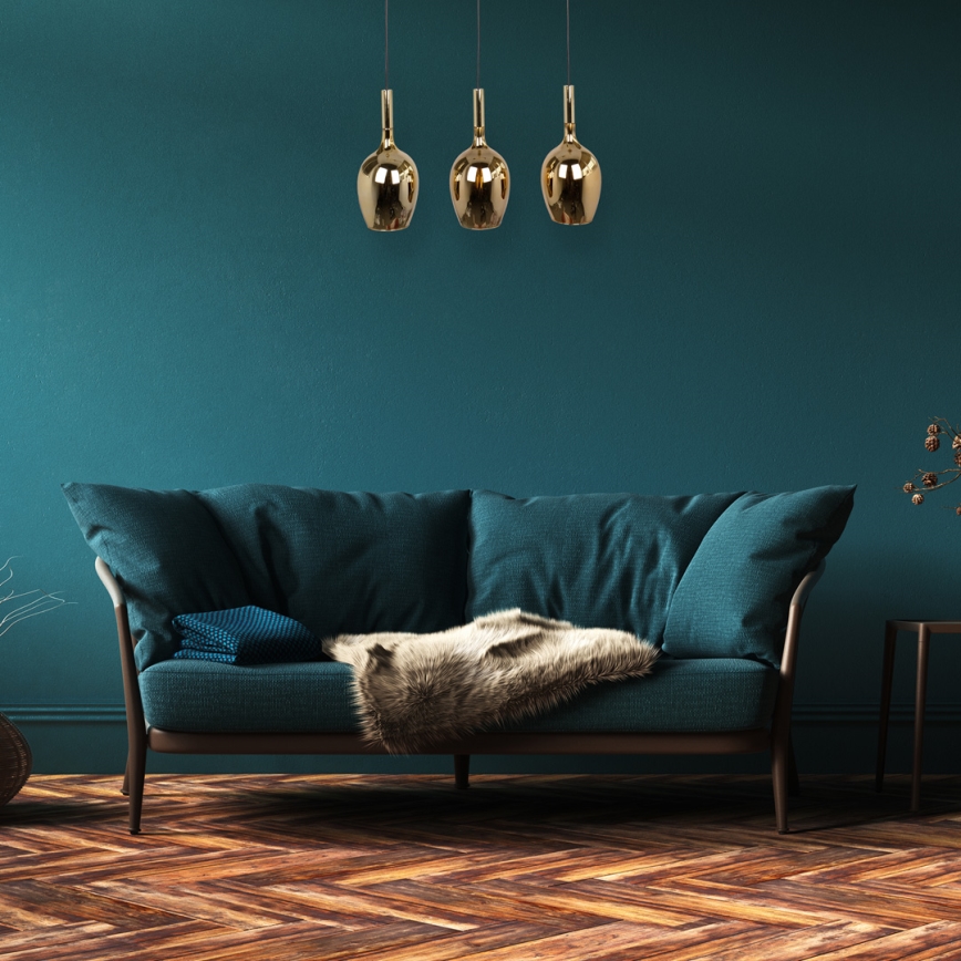 Candelabro suspenso LUGANO 3xE14/40W/230V dourado