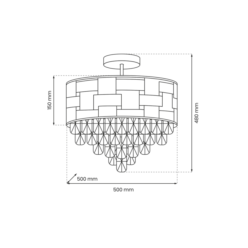 Candelabro suspenso LUXURIA 9xE14/40W/230V dourada
