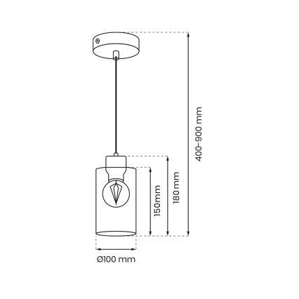 Candelabro suspenso MADERA 1xE27/60W/230V branco/madeira