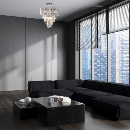 Candelabro suspenso MADISON 9xE14/40W/230V cromado mate