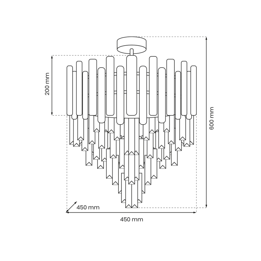 Candelabro suspenso MADISON 9xE14/40W/230V cromado mate