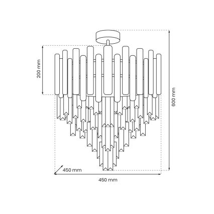 Candelabro suspenso MADISON 9xE14/40W/230V dourada