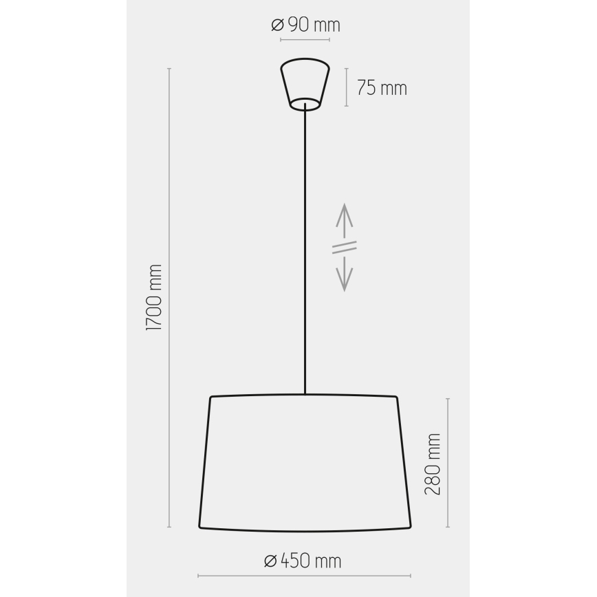 Candelabro suspenso MAJA 1xE27/25W/230V cinzento