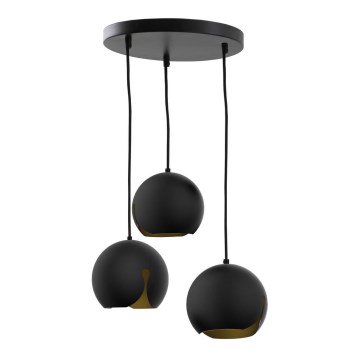 Candelabro suspenso MALAG 3xE27/60W/230V preto