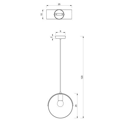 Candelabro suspenso MALM 1xE27/60W/230V