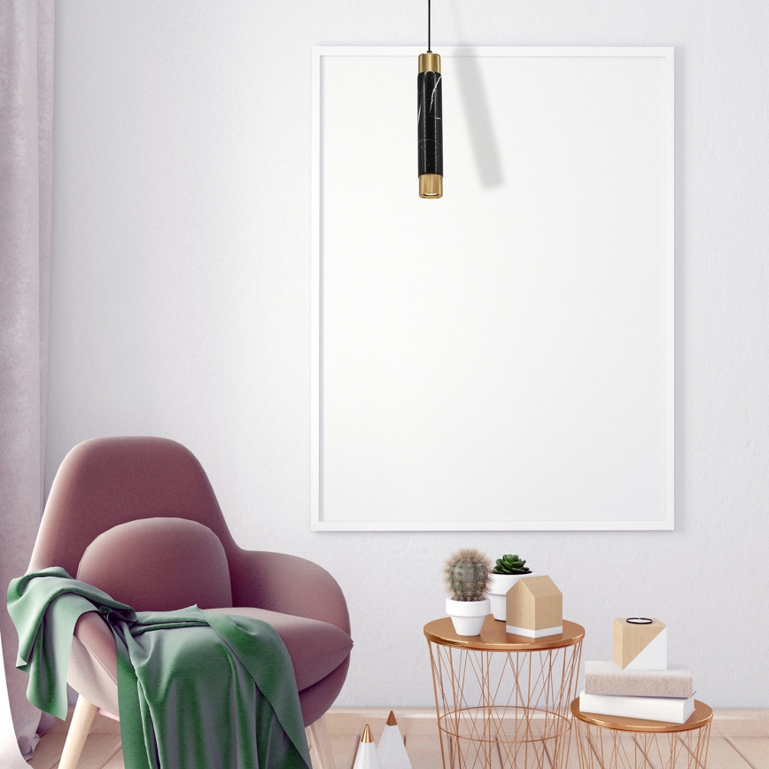 Candelabro suspenso MARBLE 1xGU10/8W/230V preto/dourado