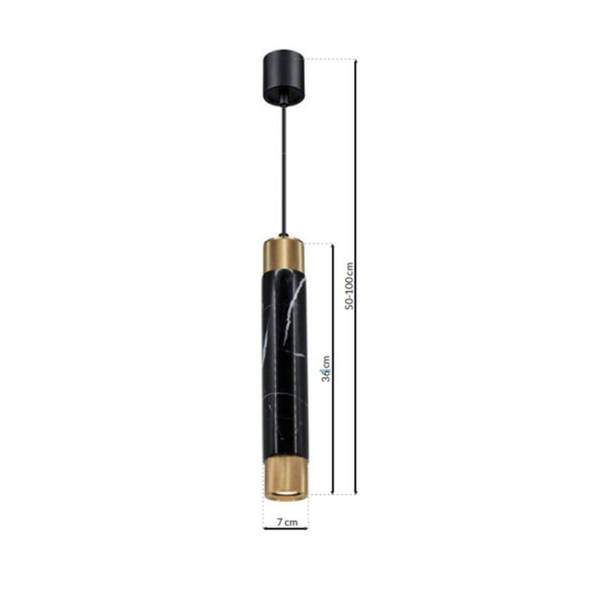 Candelabro suspenso MARBLE 1xGU10/8W/230V preto/dourado