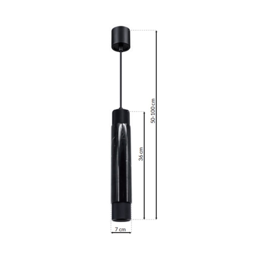 Candelabro suspenso MARBLE 1xGU10/8W/230V preto