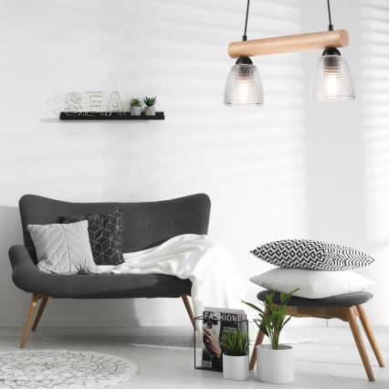 Candelabro suspenso MARGIT 2xE27/60W/230V faia