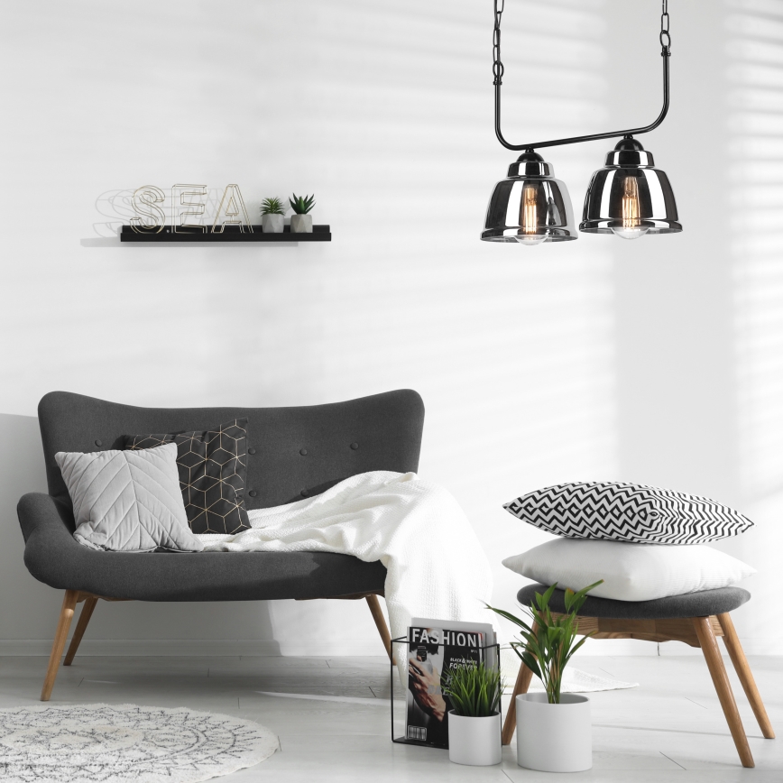 Candelabro suspenso MARIO 2xE27/60W/230V cromado