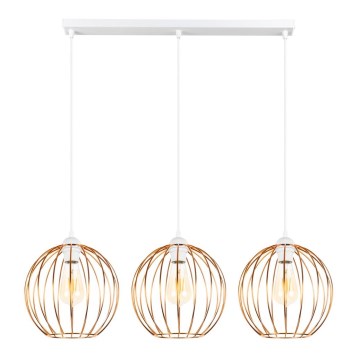 Candelabro suspenso MATT 3xE27/60W/230V branco/cobre