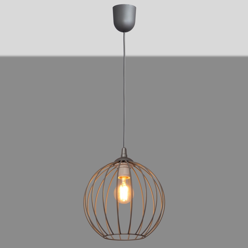 Candelabro suspenso MERCURE 1xE27/15W/230V cinzento