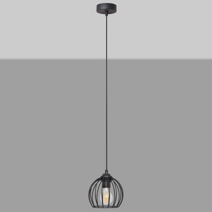 Candelabro suspenso MERCURE 1xE27/15W/230V diâmetro 16 cm preto