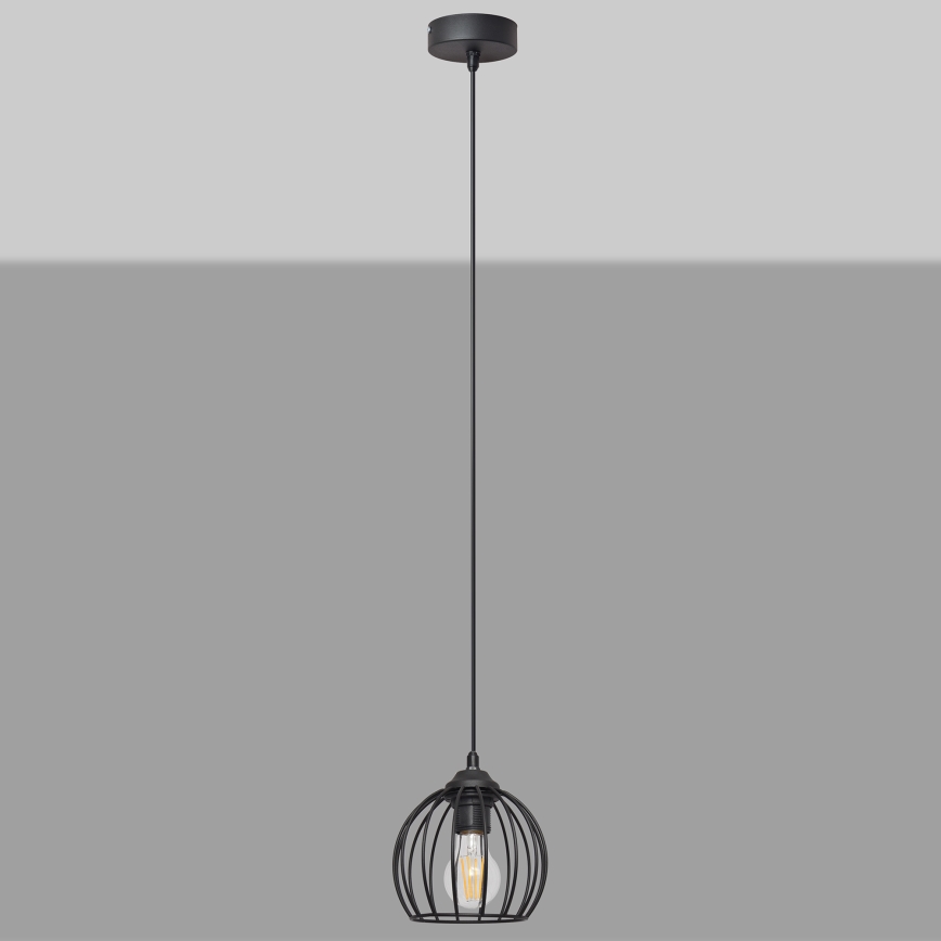 Candelabro suspenso MERCURE 1xE27/15W/230V diâmetro 16 cm preto