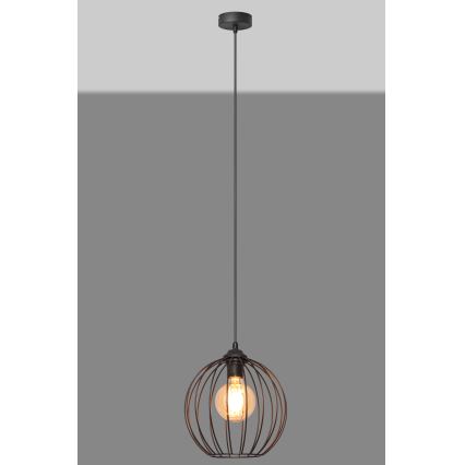 Candelabro suspenso MERCURE 1xE27/15W/230V diâmetro 24 cm preto