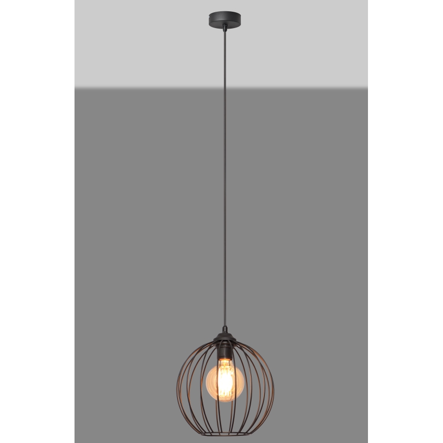 Candelabro suspenso MERCURE 1xE27/15W/230V diâmetro 24 cm preto