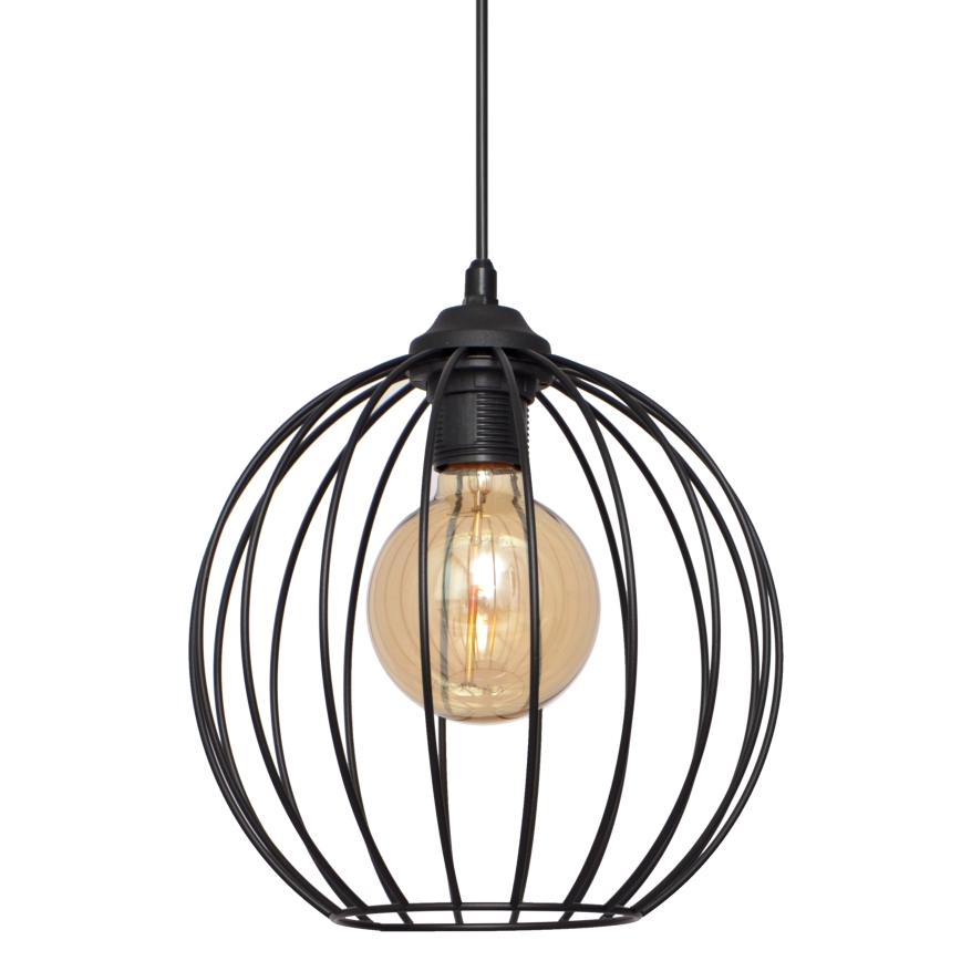 Candelabro suspenso MERCURE 1xE27/15W/230V diâmetro 24 cm preto