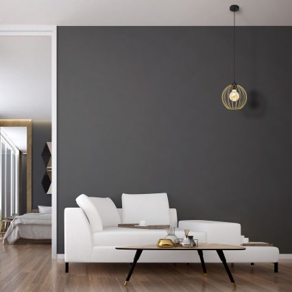 Candelabro suspenso MERCURE 1xE27/15W/230V dourada/preto