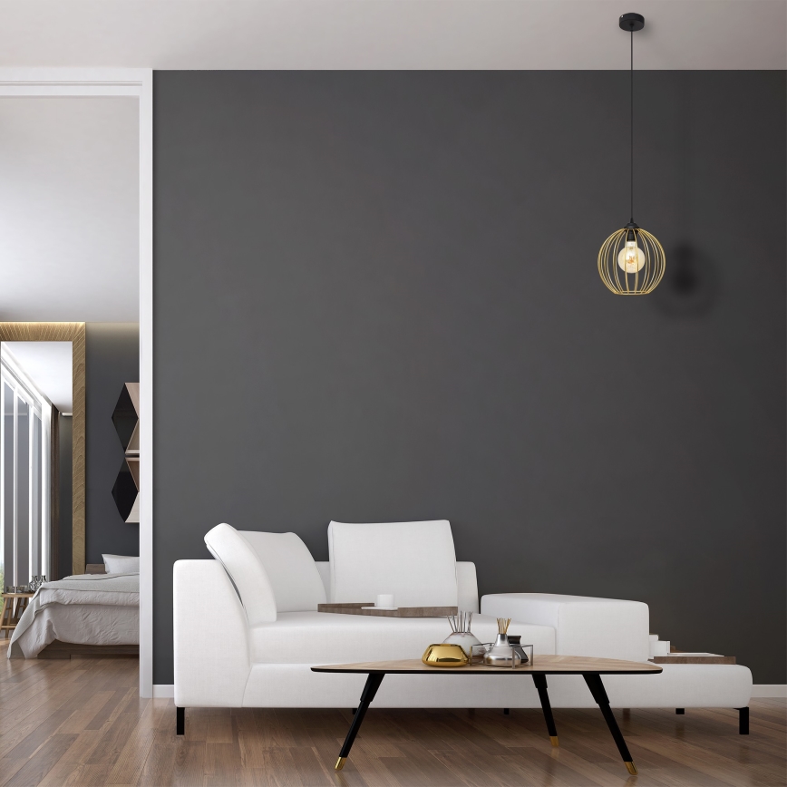 Candelabro suspenso MERCURE 1xE27/15W/230V dourada/preto