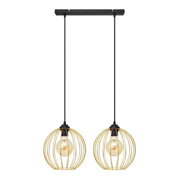 Candelabro suspenso MERCURE 2xE27/15W/230V dourada/preto