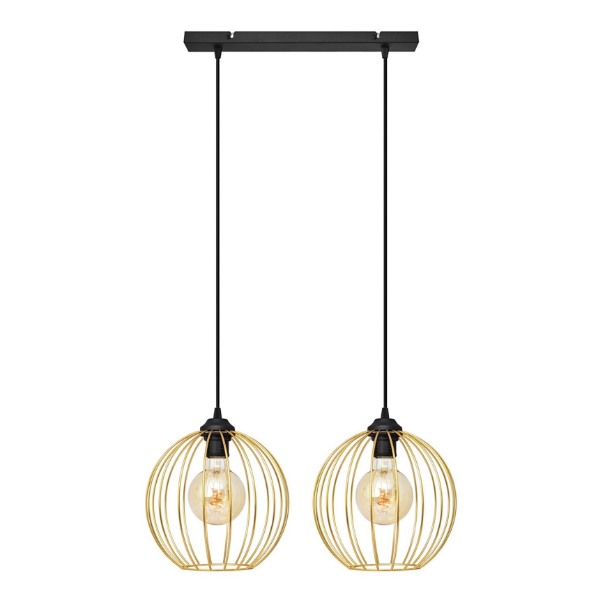 Candelabro suspenso MERCURE 2xE27/15W/230V dourada/preto